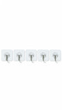 Transparent Self-Adhesive Wall Hooks (Set of 5)